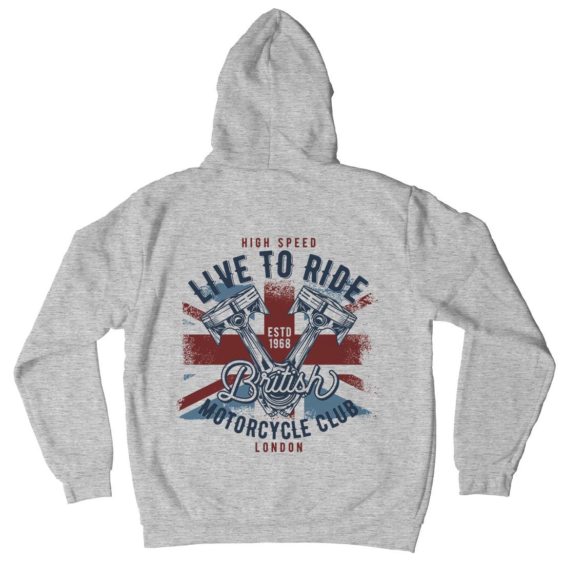 Live To Ride Mens Hoodie With Pocket Motorcycles B837