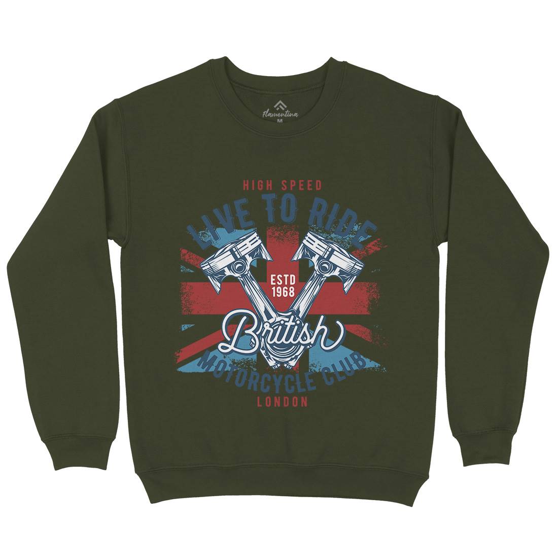 Live To Ride Mens Crew Neck Sweatshirt Motorcycles B837