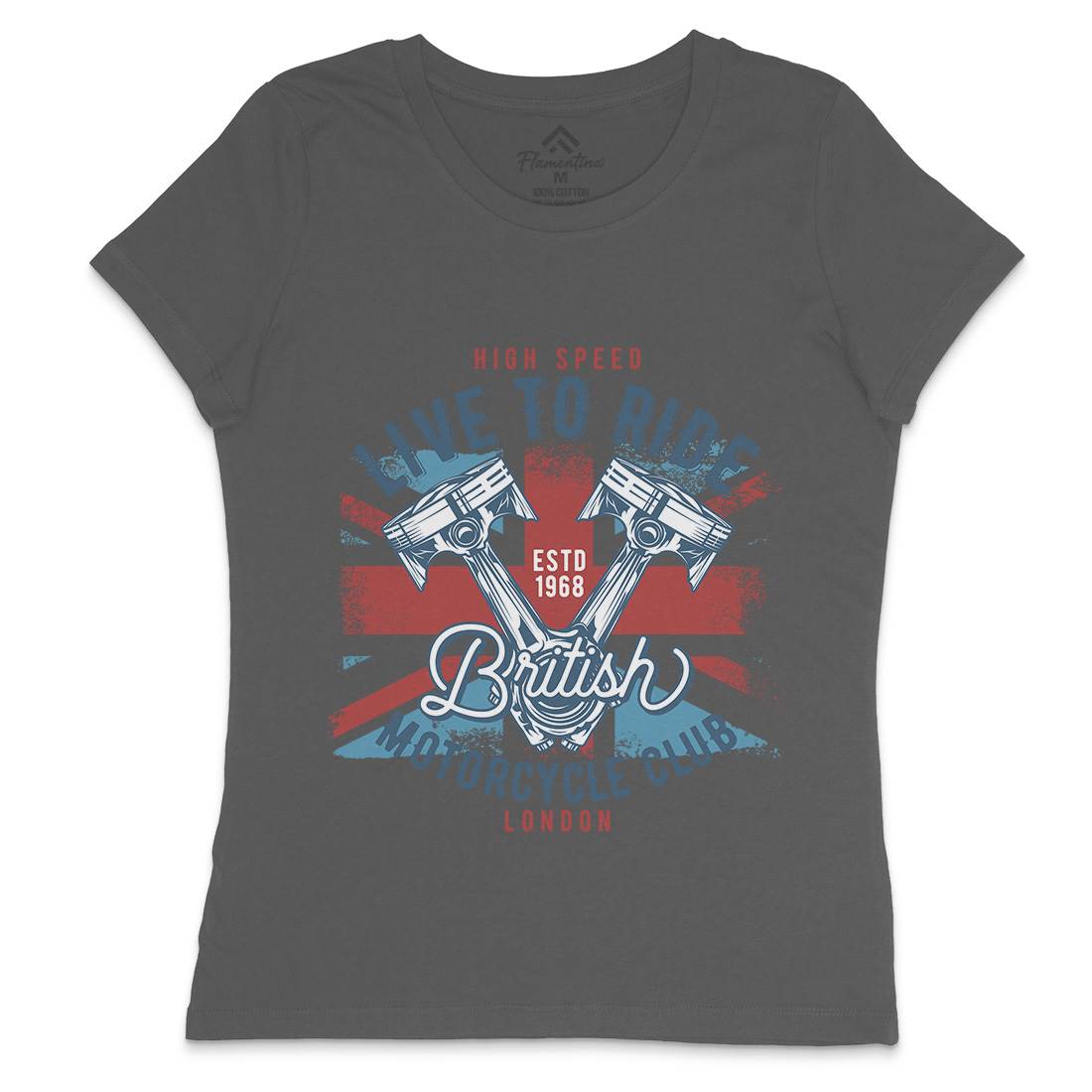 Live To Ride Womens Crew Neck T-Shirt Motorcycles B837