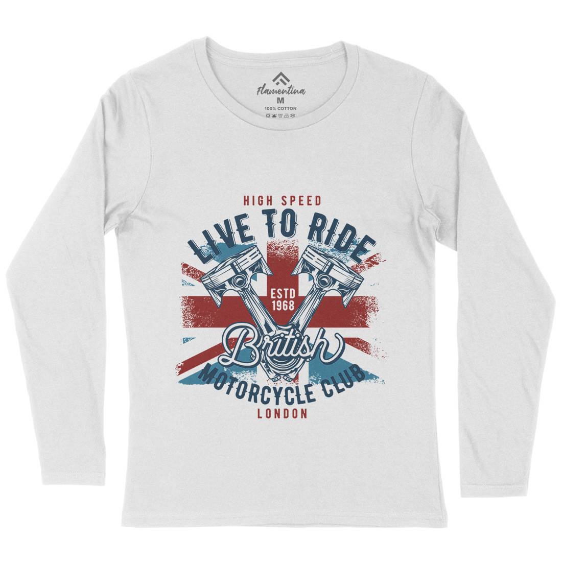 Live To Ride Womens Long Sleeve T-Shirt Motorcycles B837