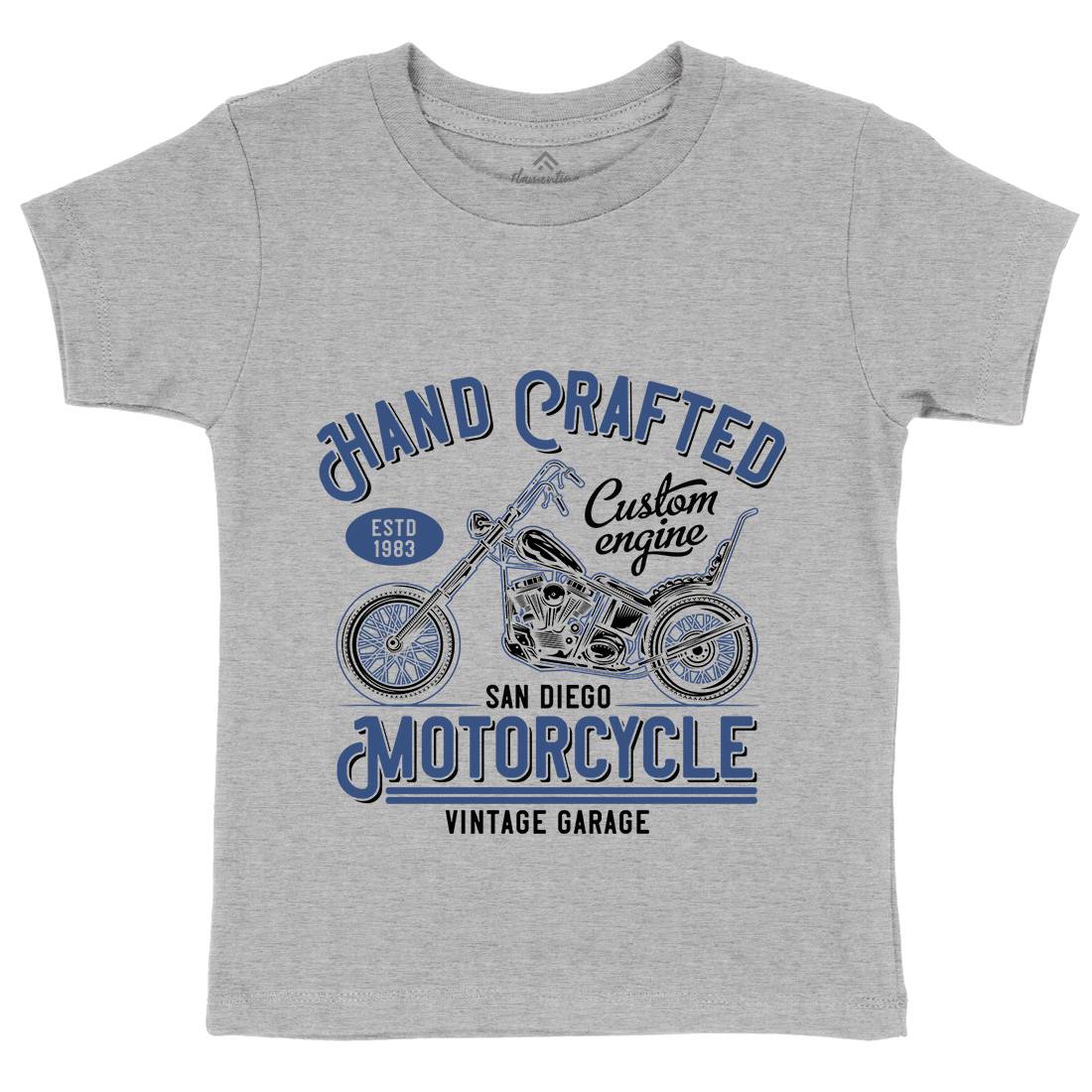 Hand Crafted Kids Crew Neck T-Shirt Motorcycles B838