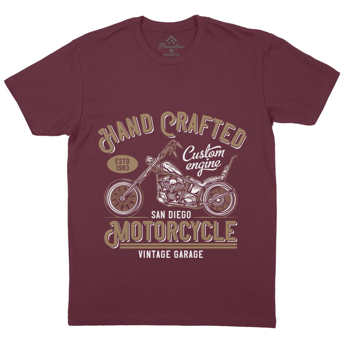 Hand Crafted Mens Crew Neck T-Shirt Motorcycles B838