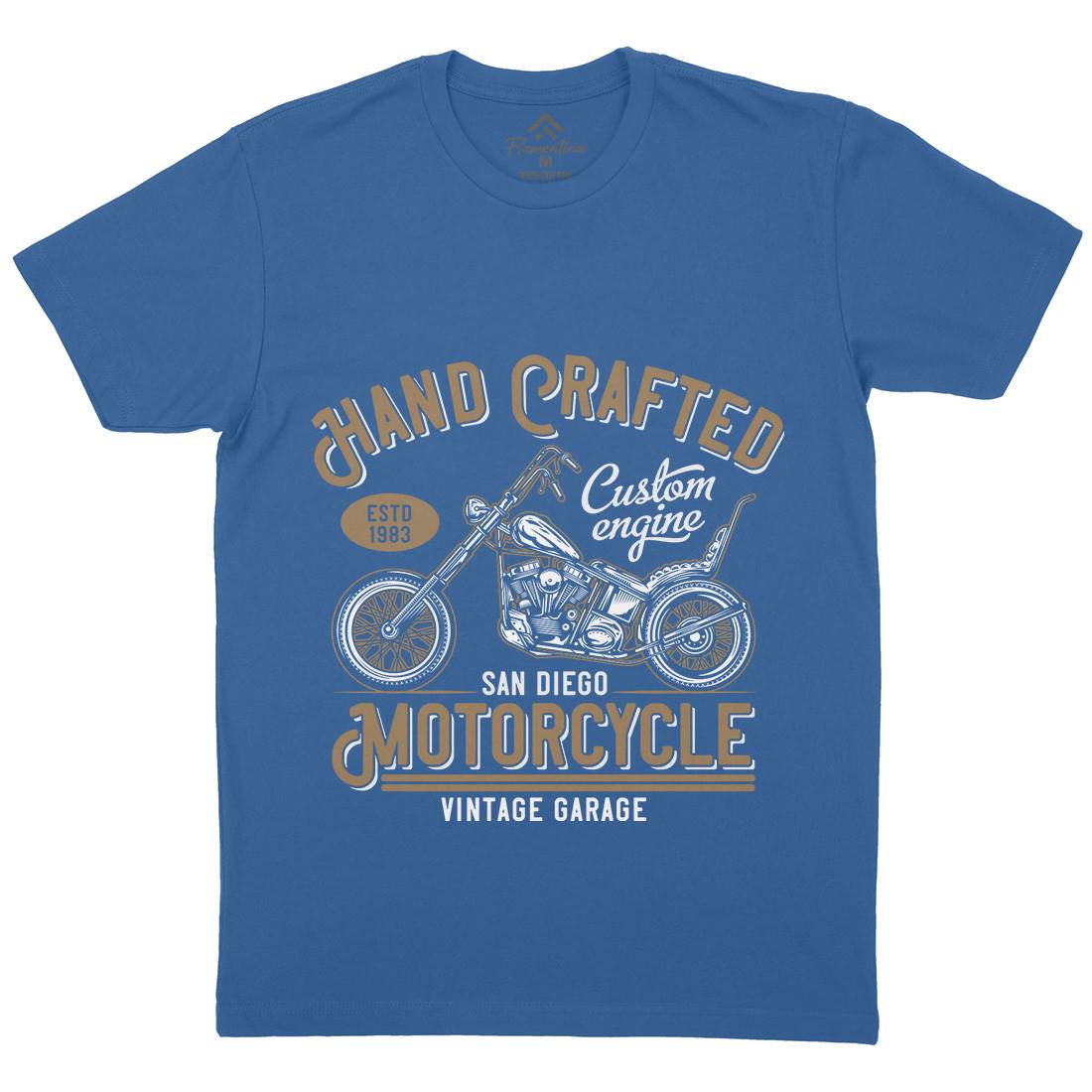 Hand Crafted Mens Crew Neck T-Shirt Motorcycles B838