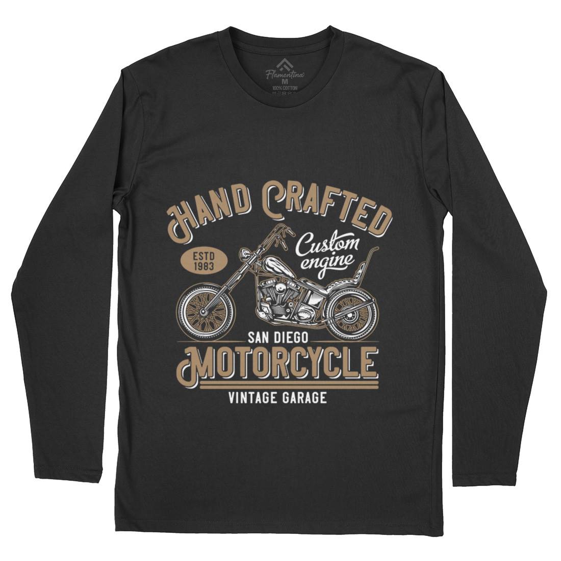 Hand Crafted Mens Long Sleeve T-Shirt Motorcycles B838