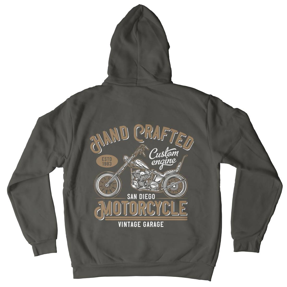 Hand Crafted Mens Hoodie With Pocket Motorcycles B838