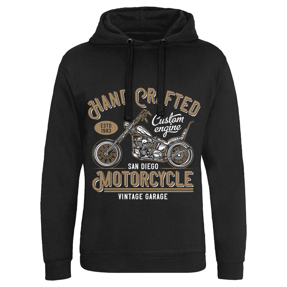 Hand Crafted Mens Hoodie Without Pocket Motorcycles B838