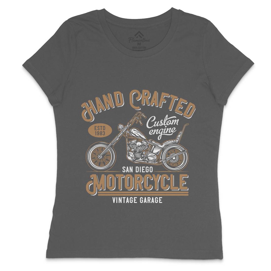 Hand Crafted Womens Crew Neck T-Shirt Motorcycles B838