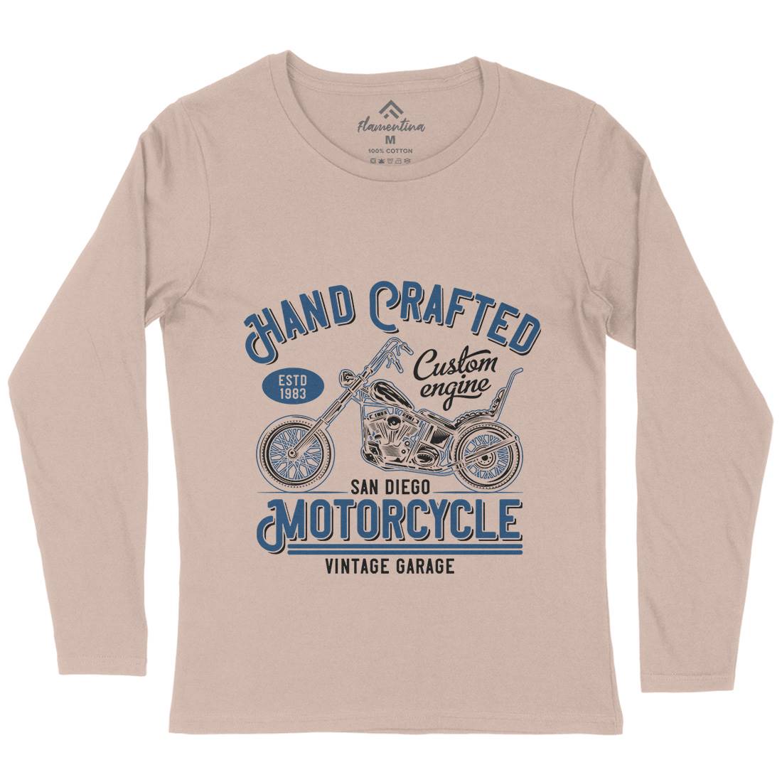 Hand Crafted Womens Long Sleeve T-Shirt Motorcycles B838