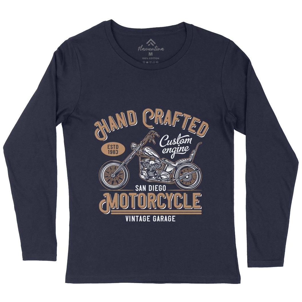 Hand Crafted Womens Long Sleeve T-Shirt Motorcycles B838