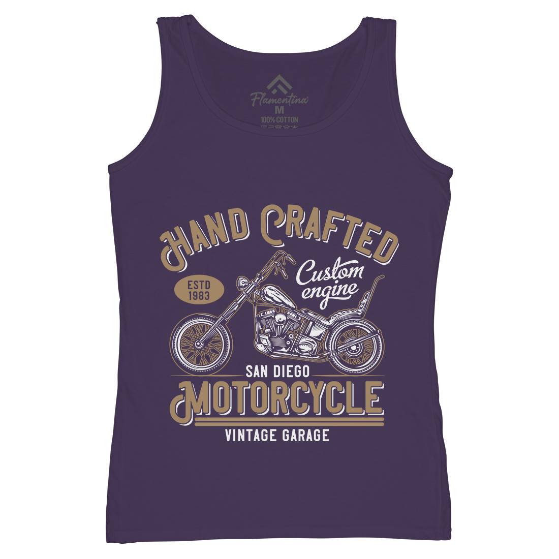 Hand Crafted Womens Organic Tank Top Vest Motorcycles B838
