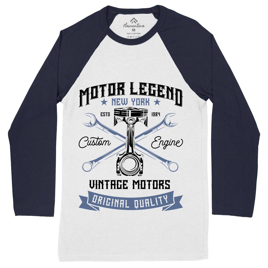 Motor Legend Helmet Mens Long Sleeve Baseball T-Shirt Motorcycles B839