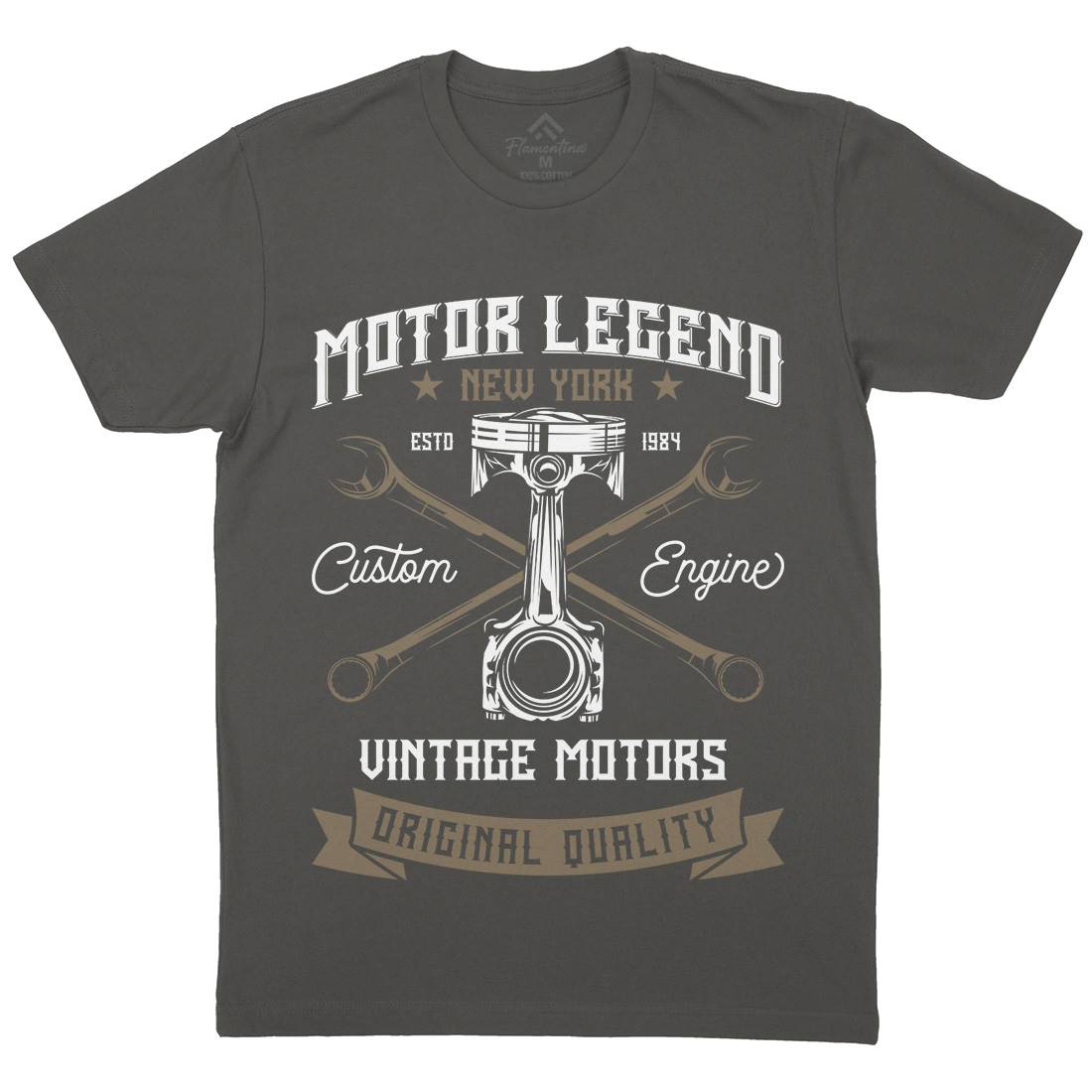 Motor Legend Helmet Mens Organic Crew Neck T-Shirt Motorcycles B839