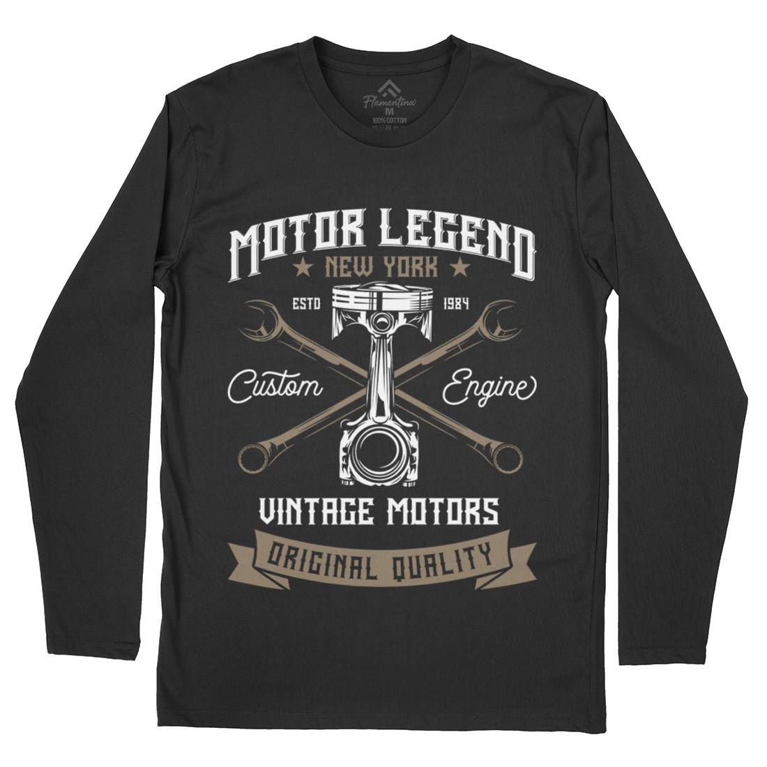 Motor Legend Helmet Mens Long Sleeve T-Shirt Motorcycles B839