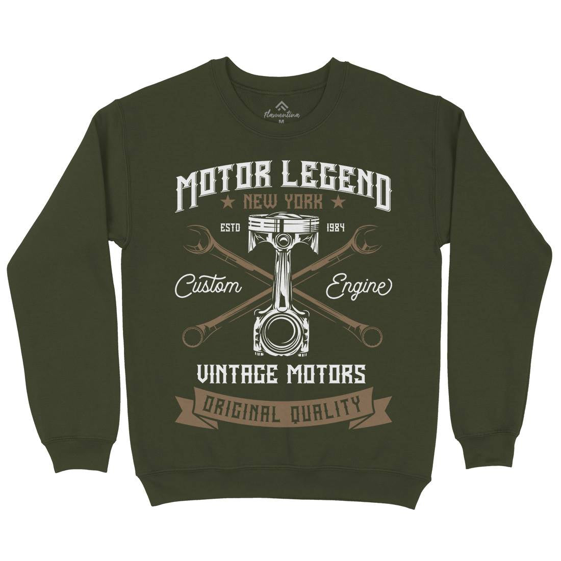 Motor Legend Helmet Mens Crew Neck Sweatshirt Motorcycles B839