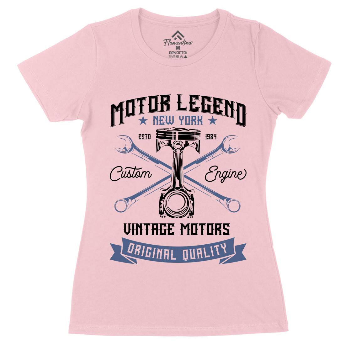 Motor Legend Helmet Womens Organic Crew Neck T-Shirt Motorcycles B839