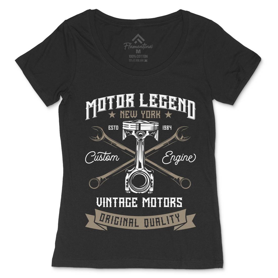 Motor Legend Helmet Womens Scoop Neck T-Shirt Motorcycles B839