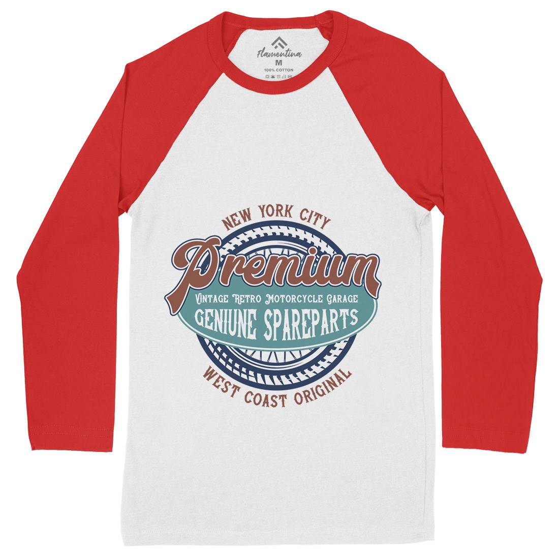 Premium Mens Long Sleeve Baseball T-Shirt Motorcycles B840