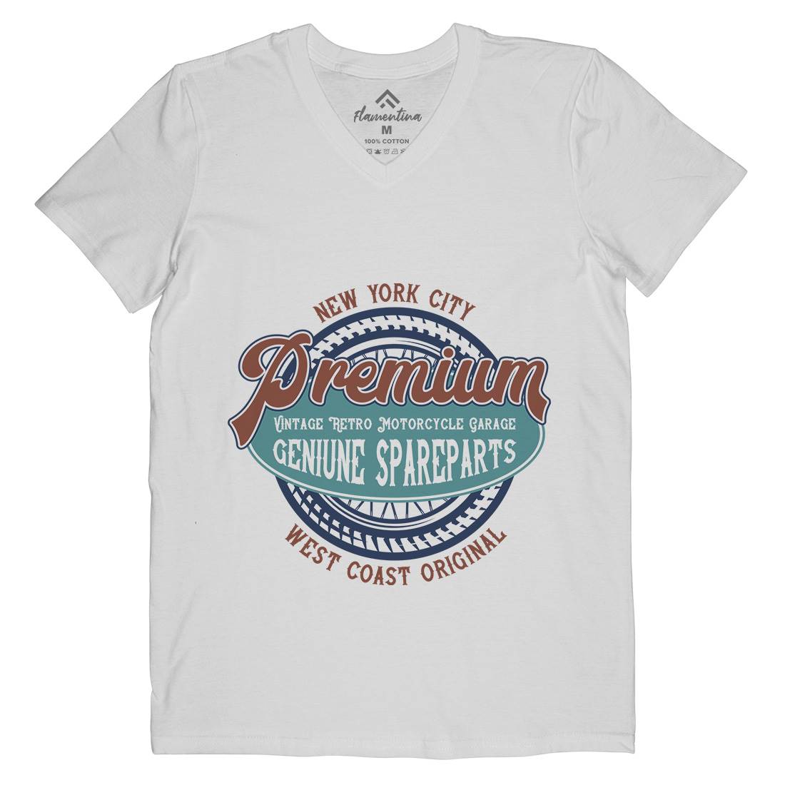 Premium Mens Organic V-Neck T-Shirt Motorcycles B840