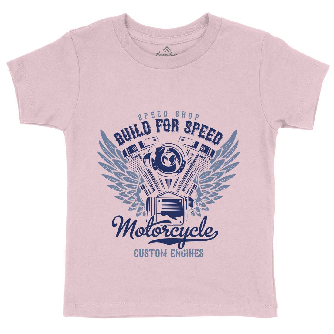 Build For Speed Kids Organic Crew Neck T-Shirt Motorcycles B842