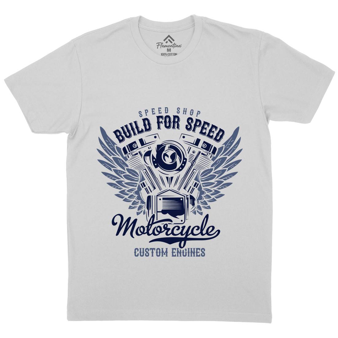 Build For Speed Mens Crew Neck T-Shirt Motorcycles B842