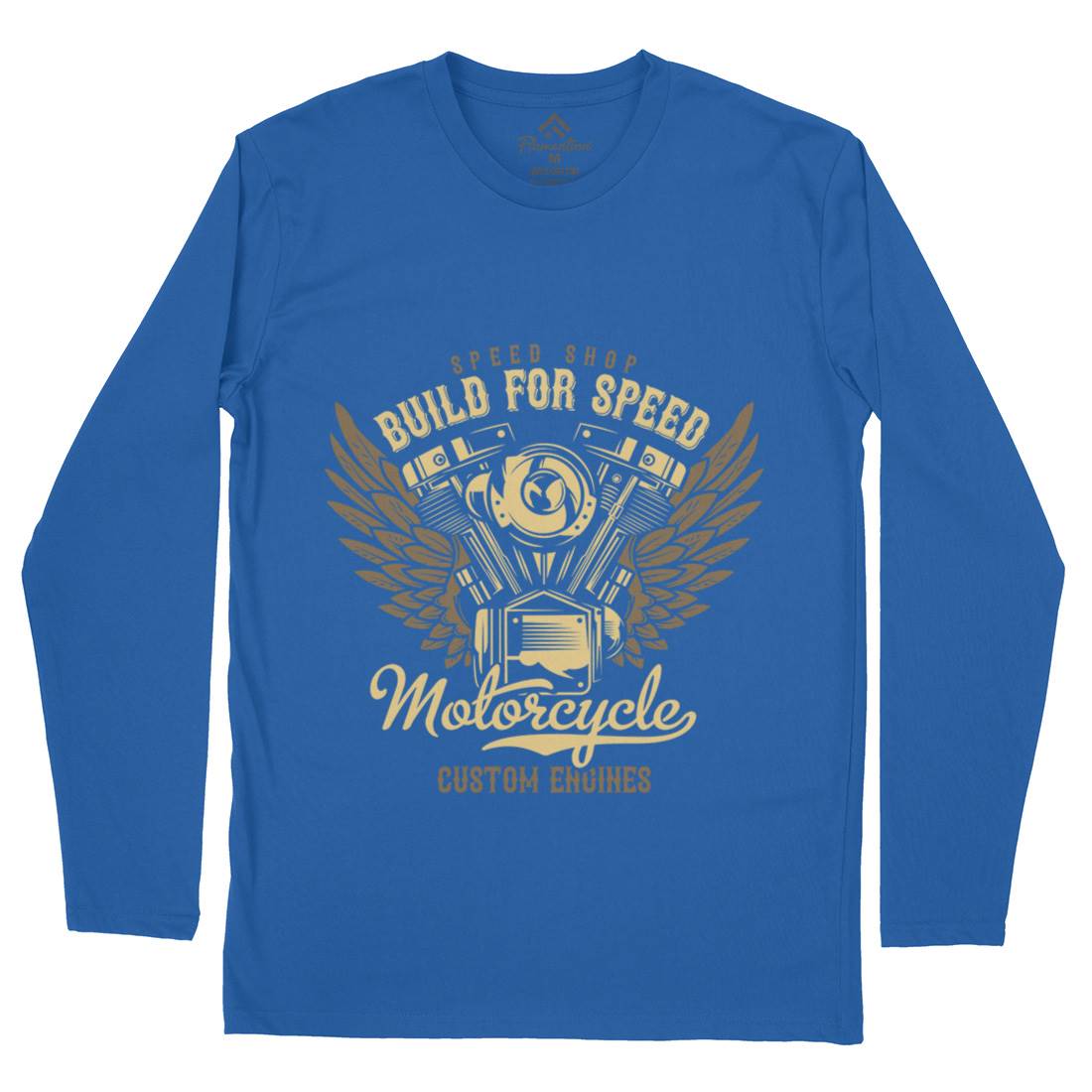 Build For Speed Mens Long Sleeve T-Shirt Motorcycles B842