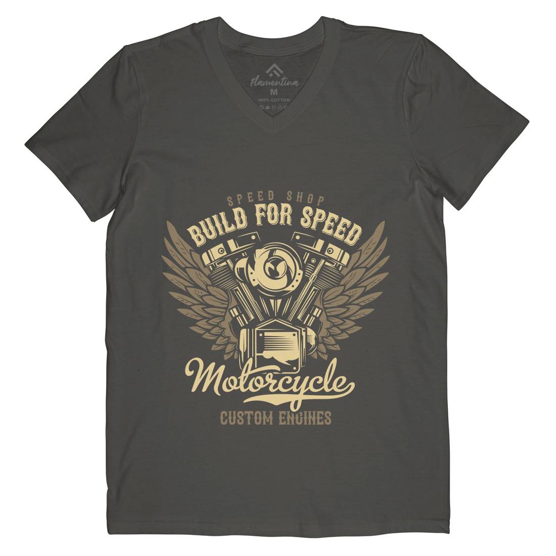 Build For Speed Mens V-Neck T-Shirt Motorcycles B842