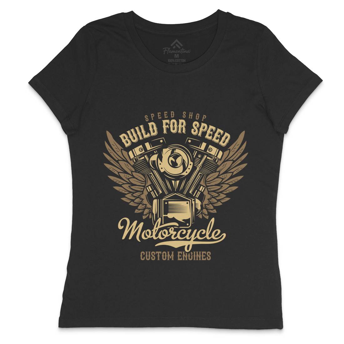 Build For Speed Womens Crew Neck T-Shirt Motorcycles B842