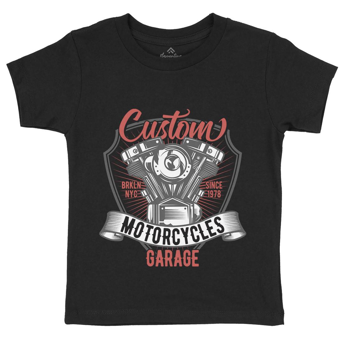 Custom Kids Organic Crew Neck T-Shirt Motorcycles B843