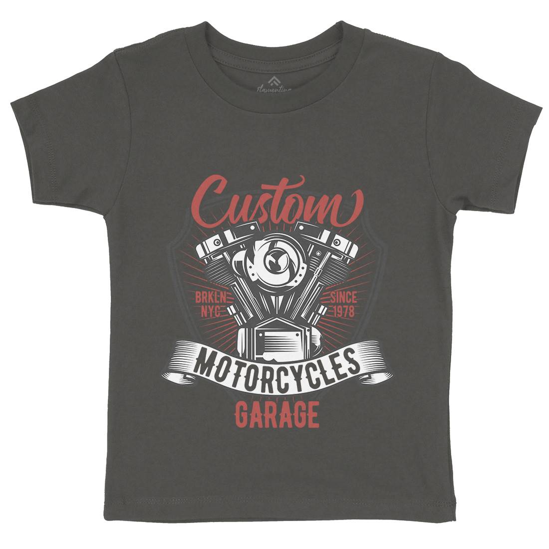 Custom Kids Organic Crew Neck T-Shirt Motorcycles B843