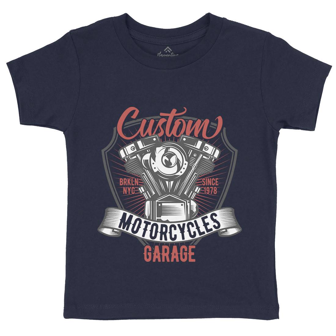 Custom Kids Crew Neck T-Shirt Motorcycles B843