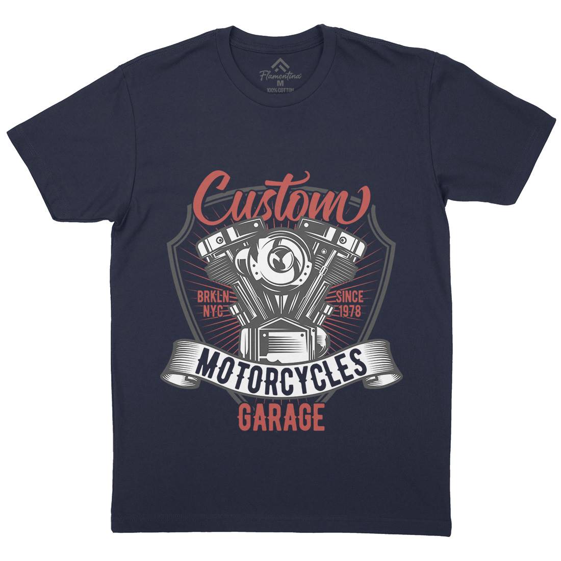 Custom Mens Crew Neck T-Shirt Motorcycles B843