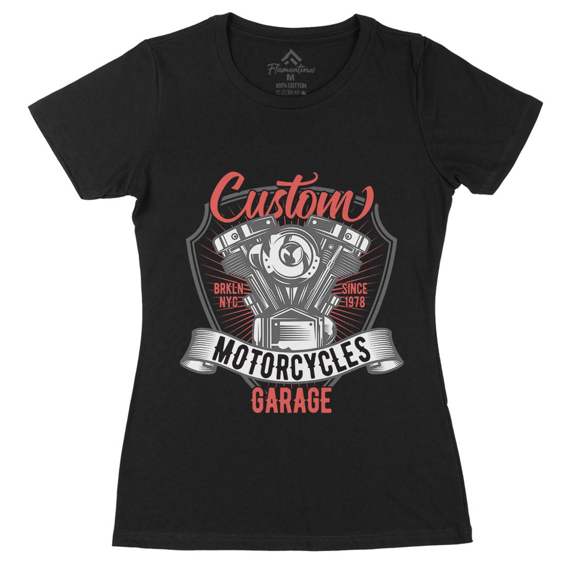 Custom Womens Organic Crew Neck T-Shirt Motorcycles B843
