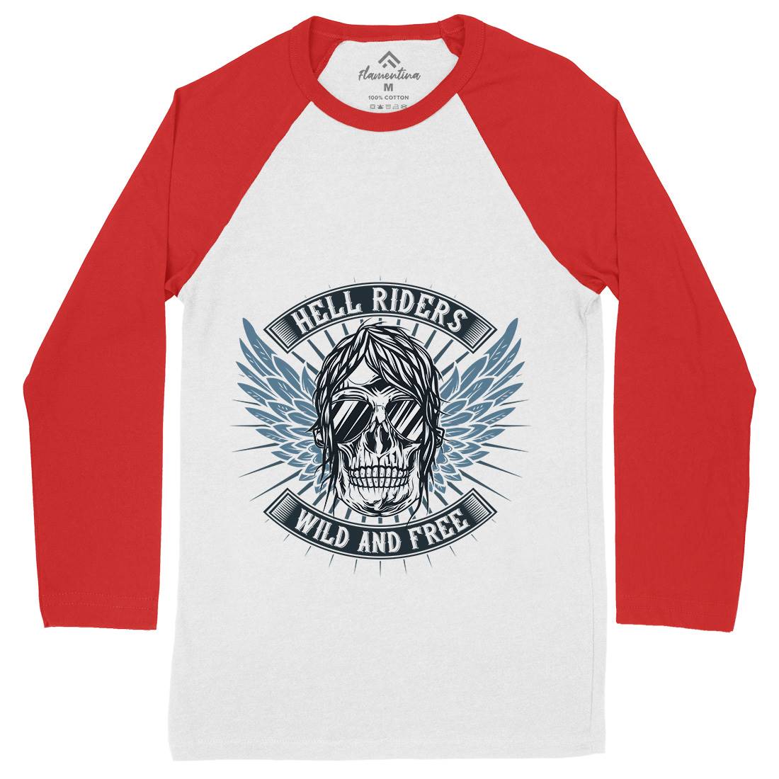 Hell Motors Mens Long Sleeve Baseball T-Shirt Motorcycles B845