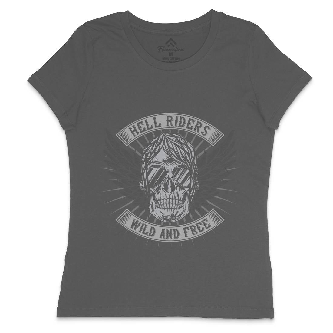 Hell Motors Womens Crew Neck T-Shirt Motorcycles B845