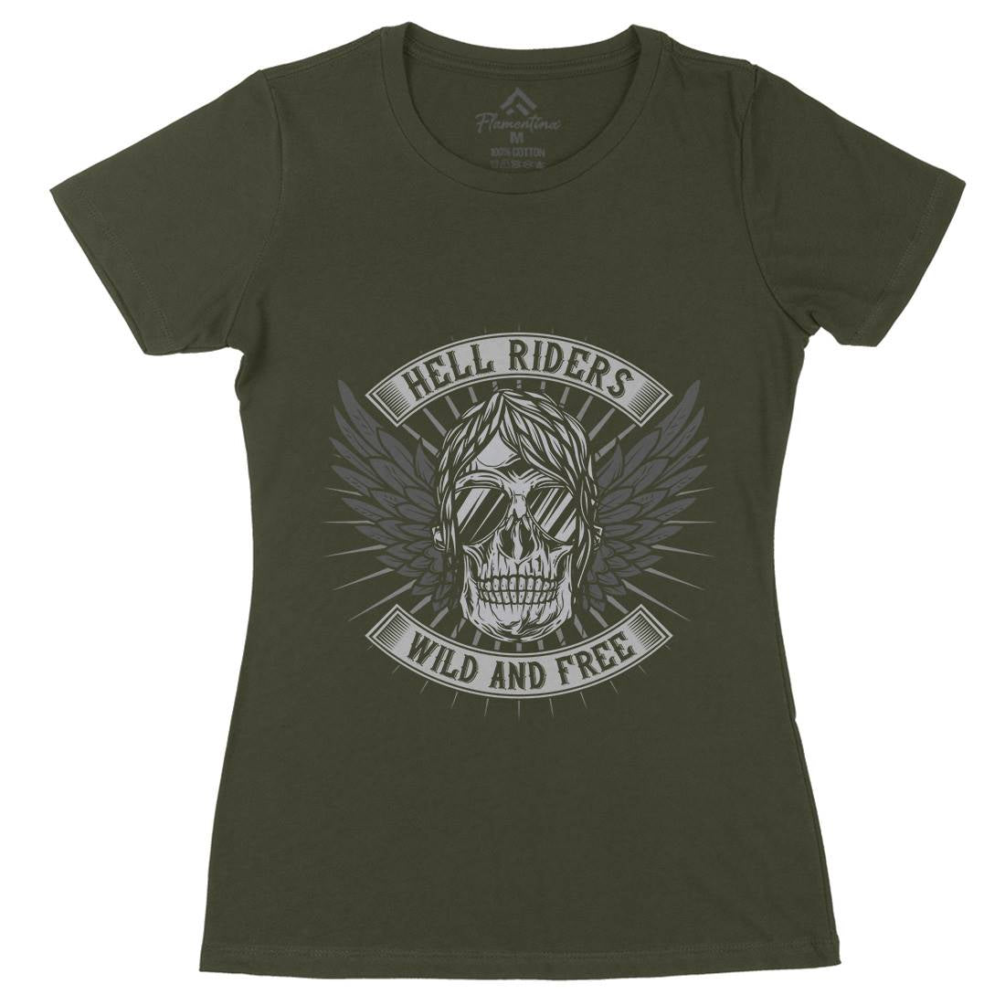 Hell Motors Womens Organic Crew Neck T-Shirt Motorcycles B845