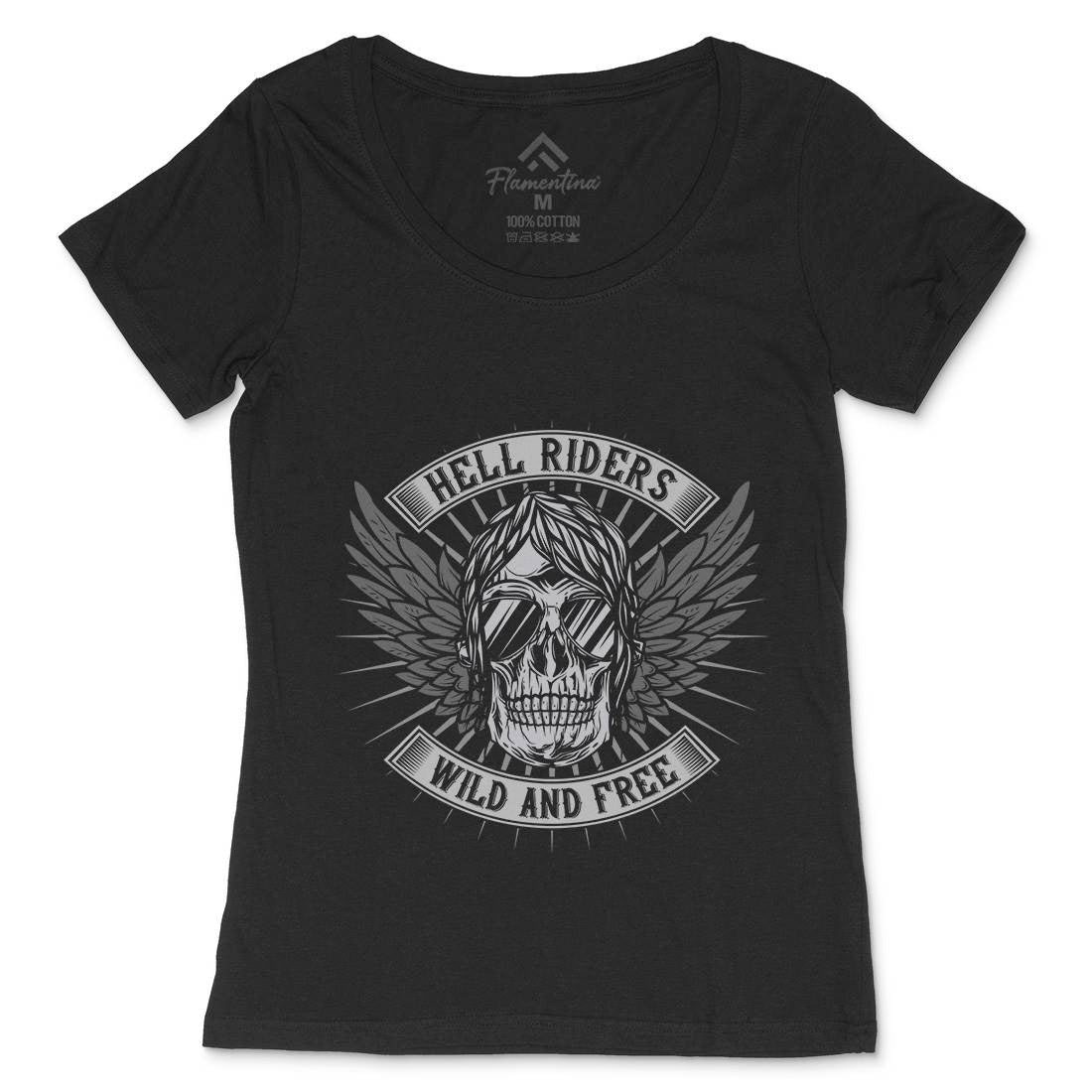 Hell Motors Womens Scoop Neck T-Shirt Motorcycles B845