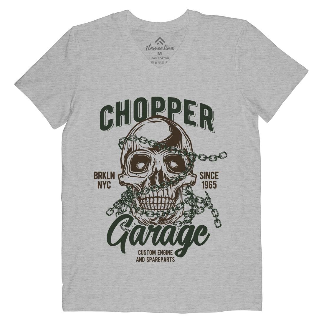 Chopper Mens Organic V-Neck T-Shirt Motorcycles B846