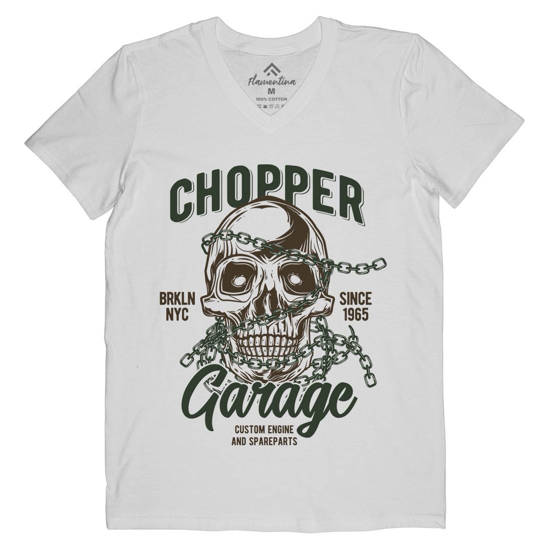 Chopper Mens Organic V-Neck T-Shirt Motorcycles B846