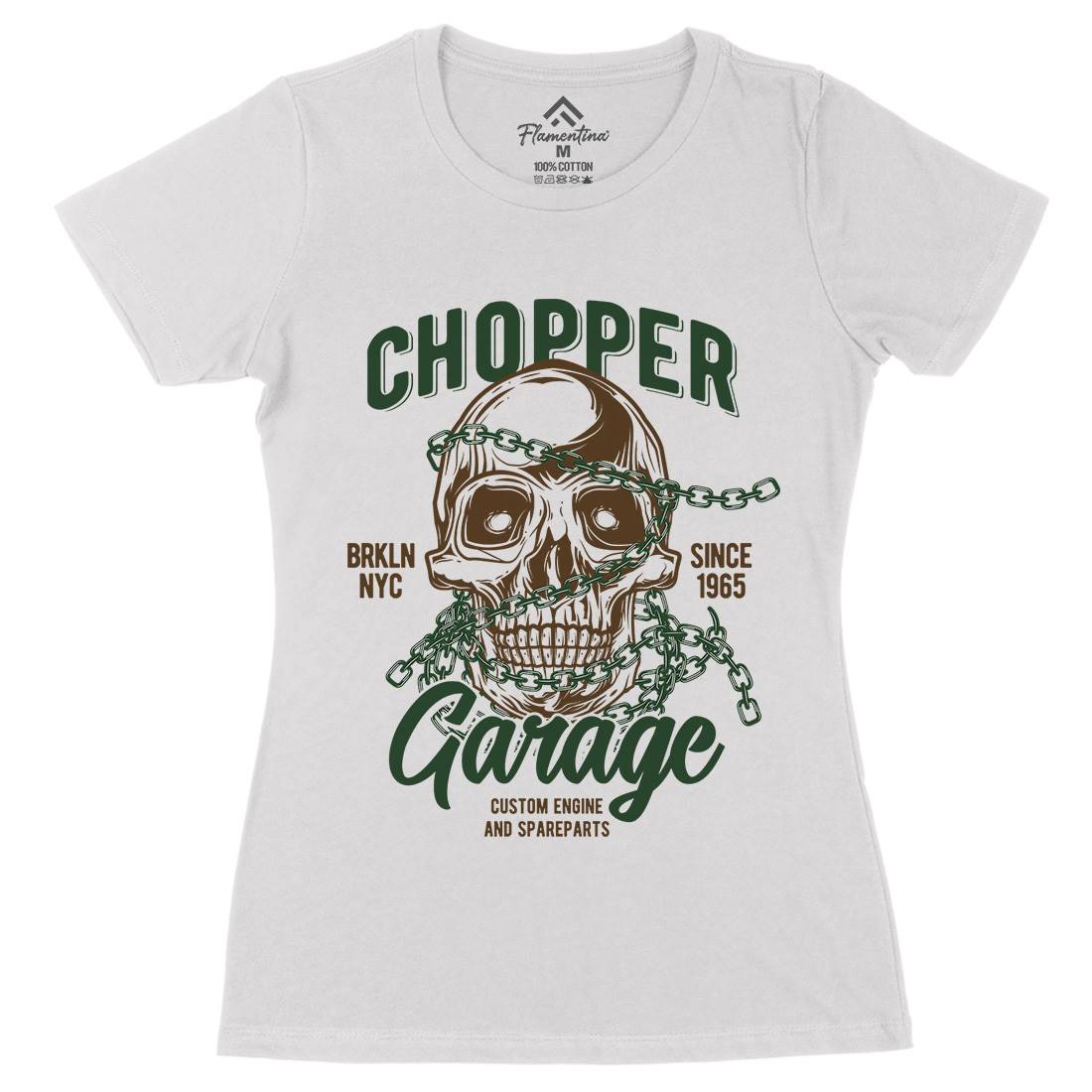Chopper Womens Organic Crew Neck T-Shirt Motorcycles B846