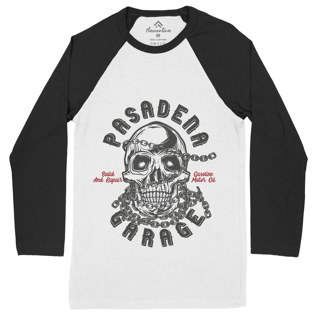 Pasadena Mens Long Sleeve Baseball T-Shirt Motorcycles B847