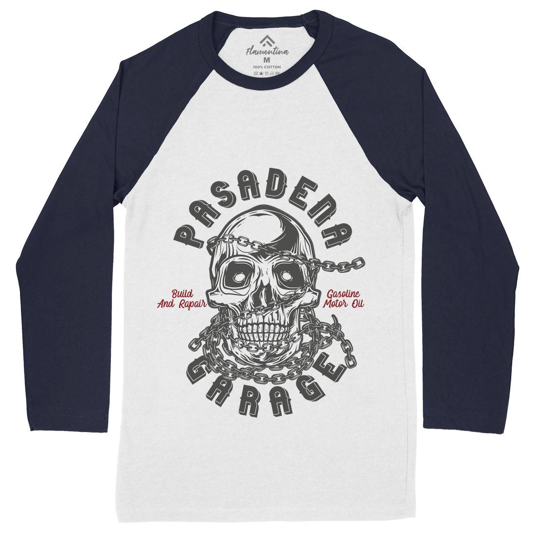 Pasadena Mens Long Sleeve Baseball T-Shirt Motorcycles B847
