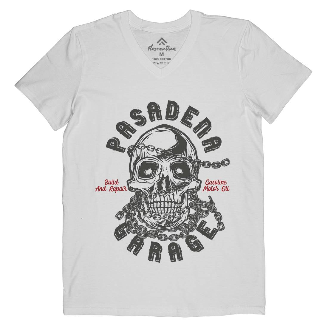 Pasadena Mens Organic V-Neck T-Shirt Motorcycles B847
