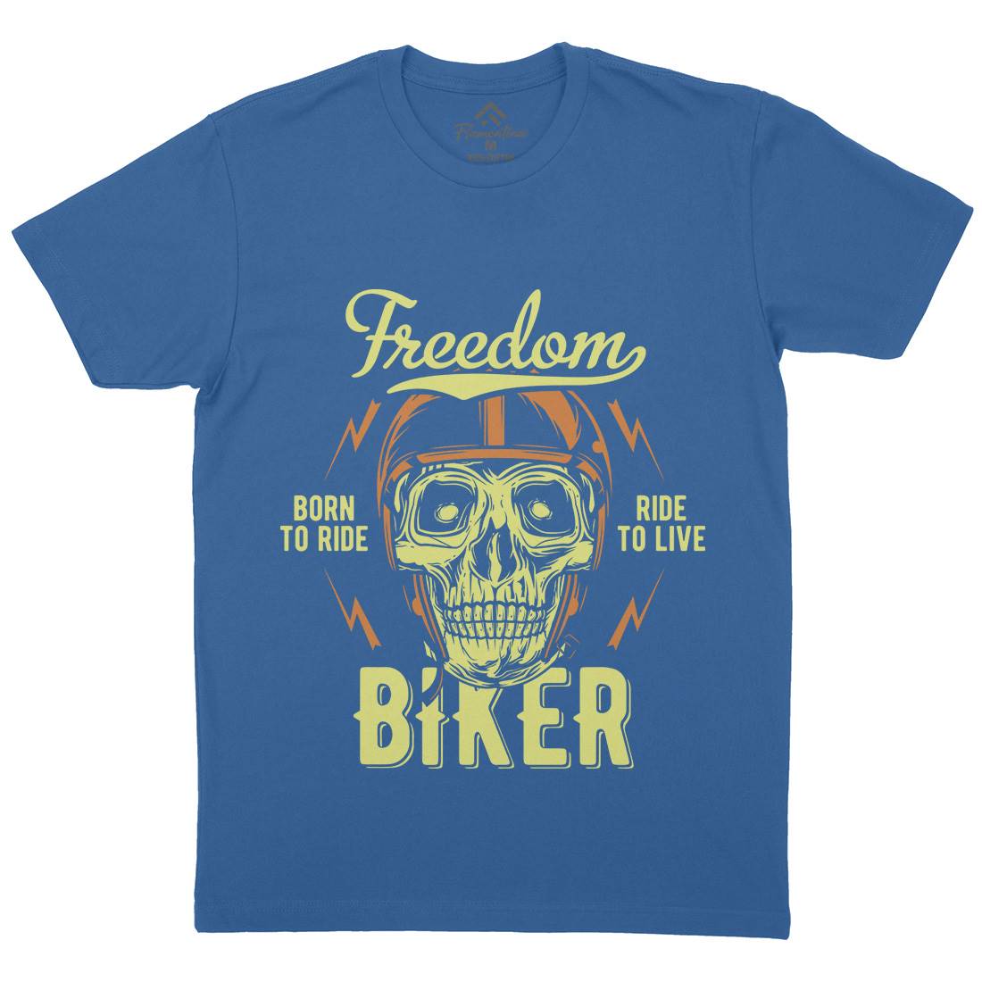 Freedom Biker Mens Crew Neck T-Shirt Motorcycles B848