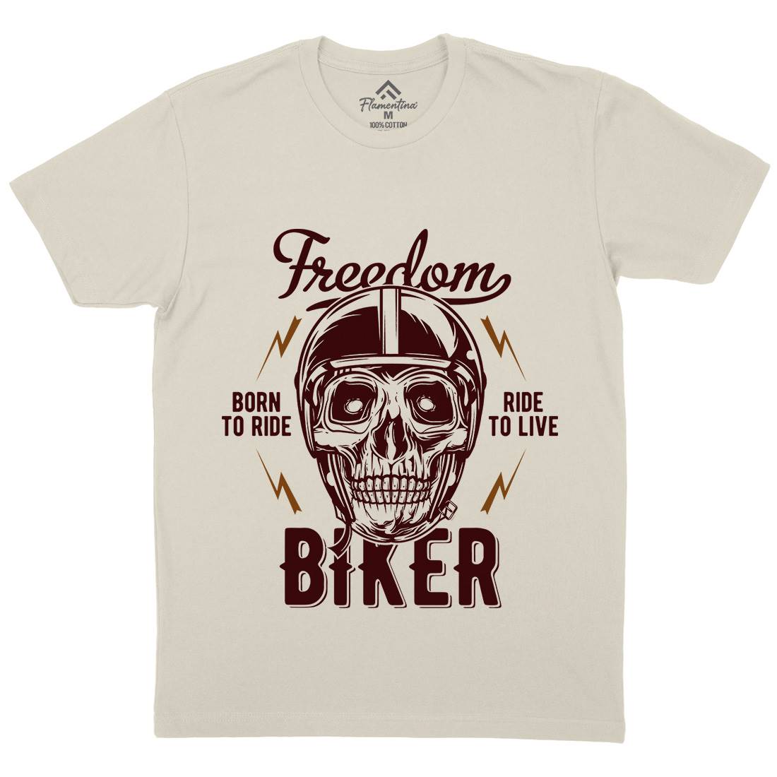 Freedom Biker Mens Organic Crew Neck T-Shirt Motorcycles B848