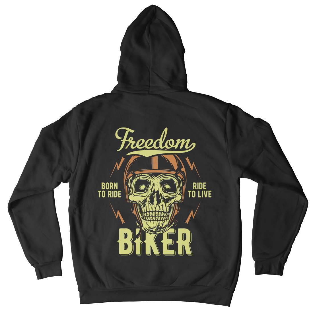 Freedom Biker Mens Hoodie With Pocket Motorcycles B848