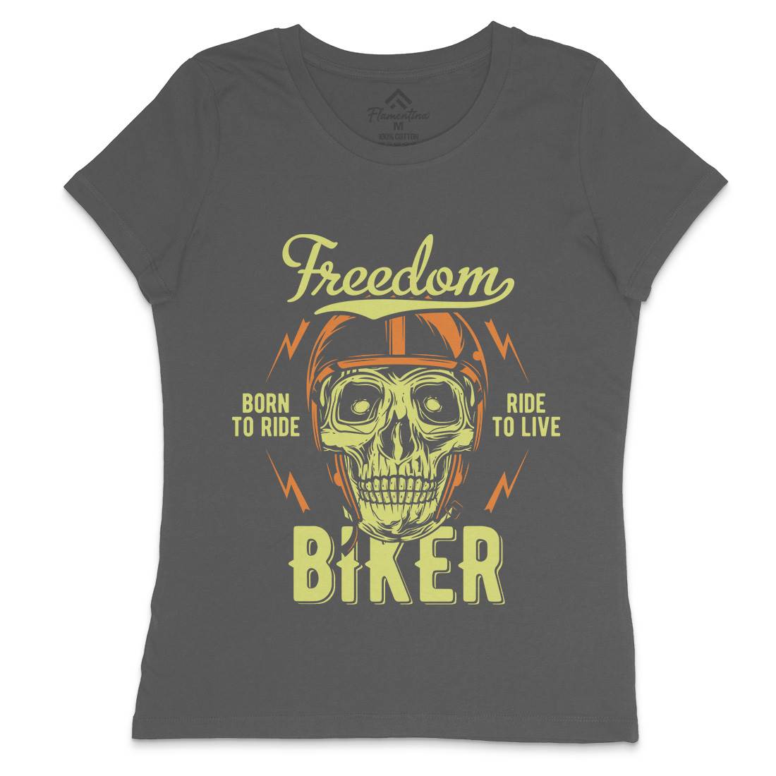 Freedom Biker Womens Crew Neck T-Shirt Motorcycles B848