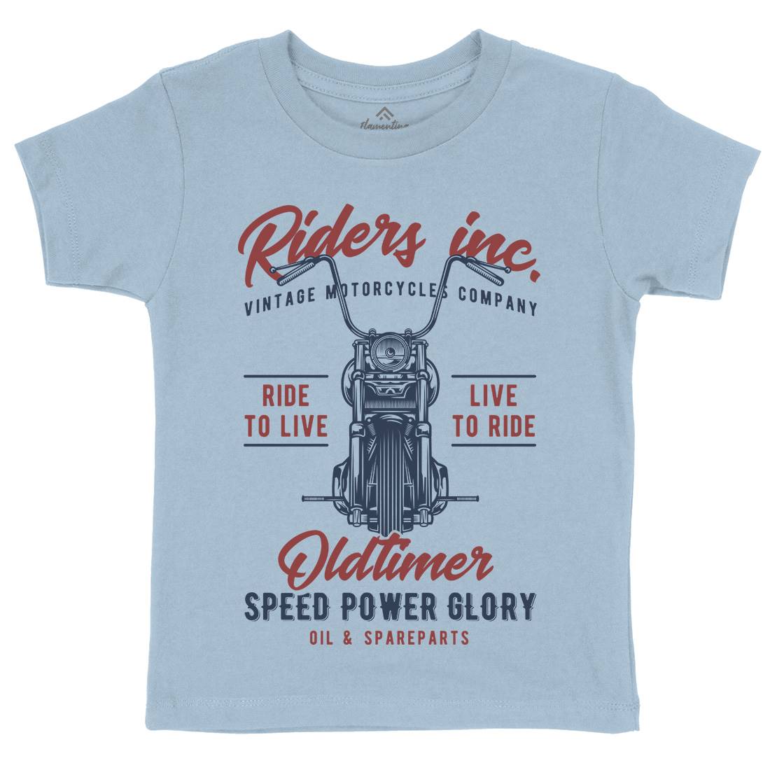 Oldtimer Kids Crew Neck T-Shirt Motorcycles B849