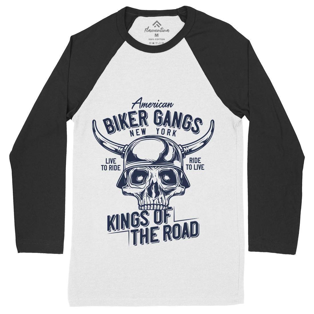 Biker Gangs Mens Long Sleeve Baseball T-Shirt Motorcycles B850