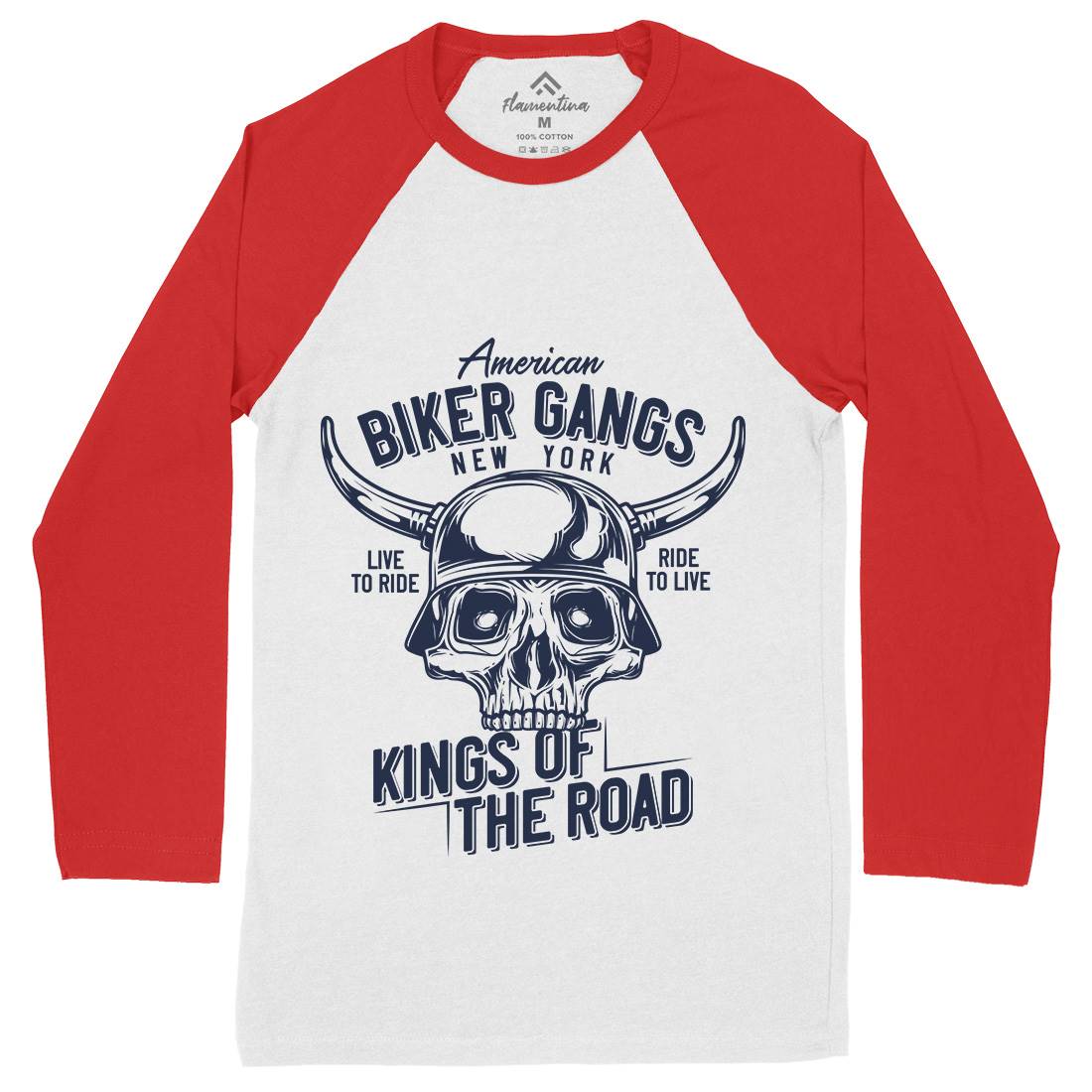 Biker Gangs Mens Long Sleeve Baseball T-Shirt Motorcycles B850
