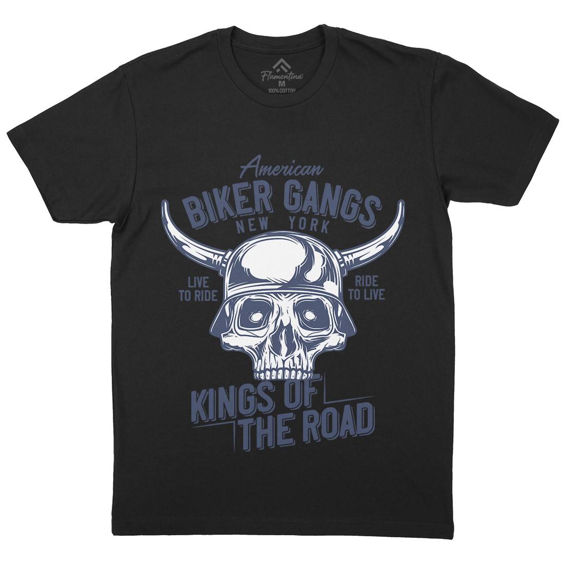 Biker Gangs Mens Organic Crew Neck T-Shirt Motorcycles B850